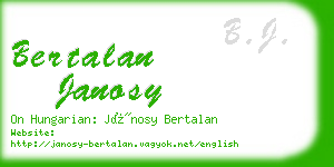 bertalan janosy business card